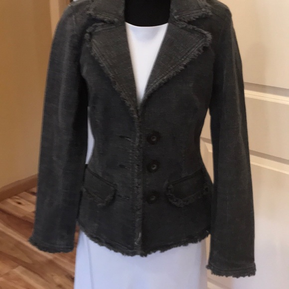 Cache Jackets & Blazers - Cache Charcoal Black denim jacket
